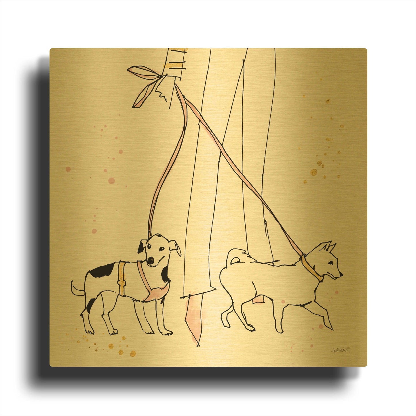 'Fashion Feet III' By Anne Tavoletti Gold Metal Wall Art