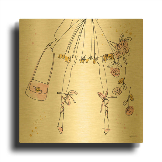 'Fashion Feet IV' By Anne Tavoletti Gold Metal Wall Art