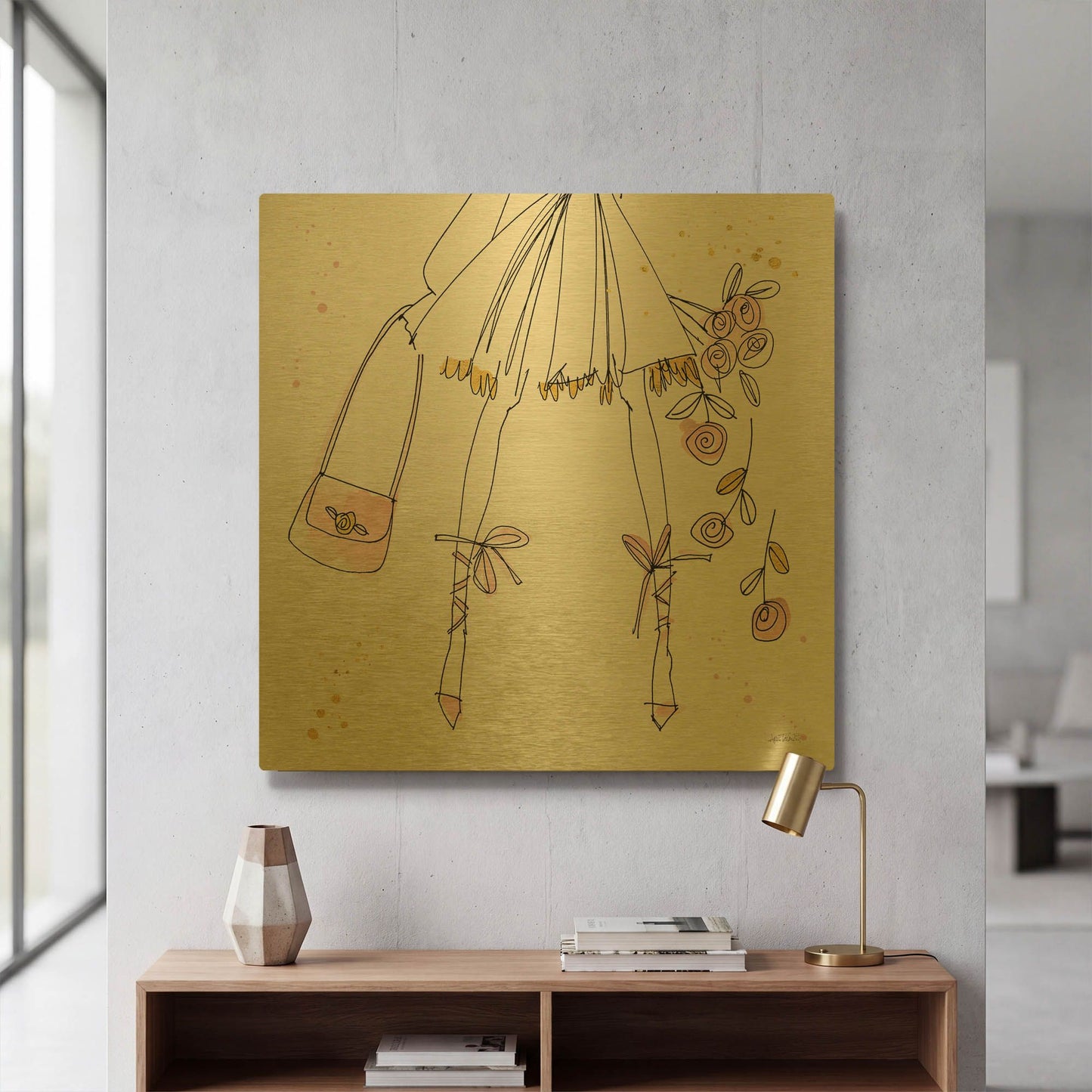 'Fashion Feet IV' By Anne Tavoletti Gold Metal Wall Art