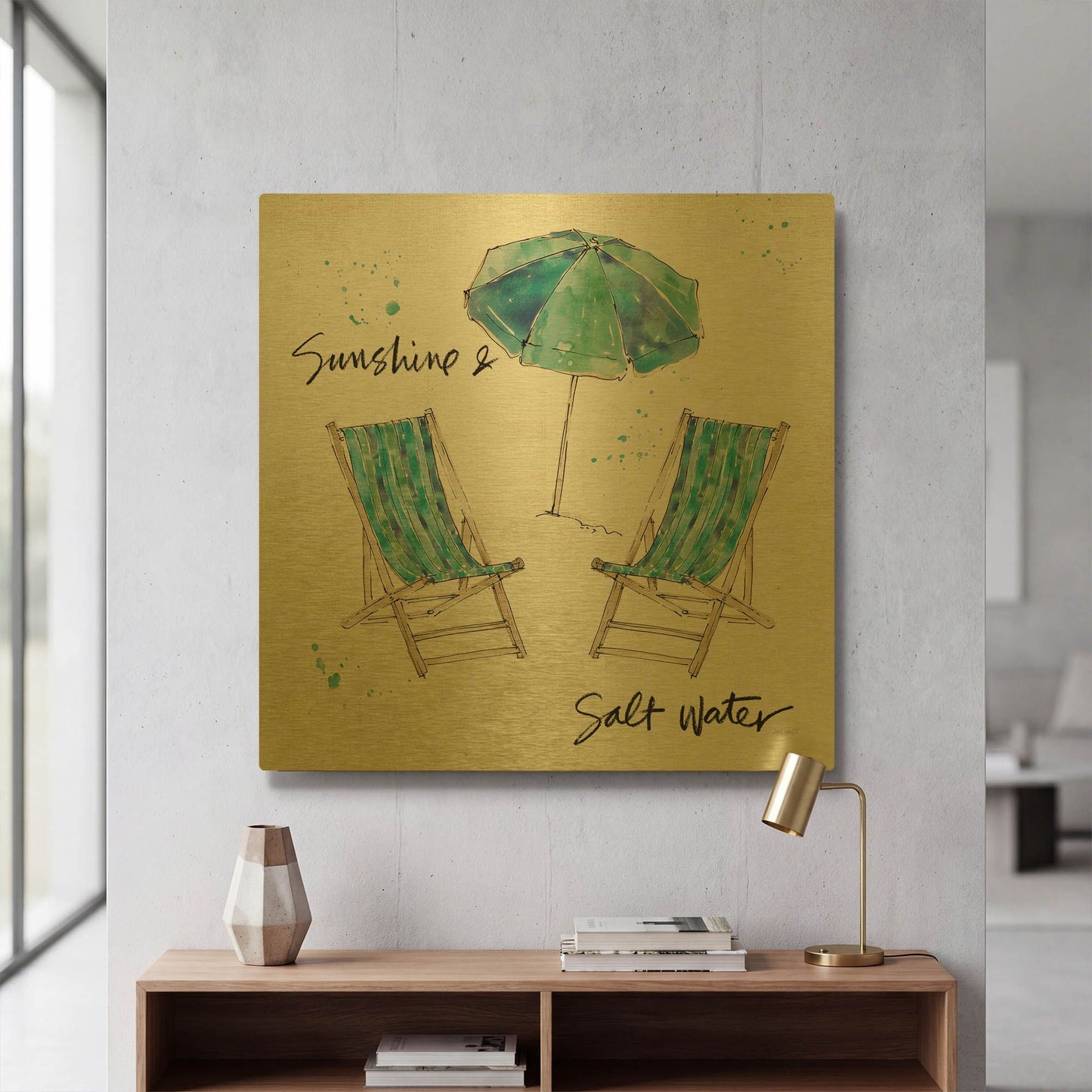 'Beach Divas Life' By Anne Tavoletti Gold Metal Wall Art
