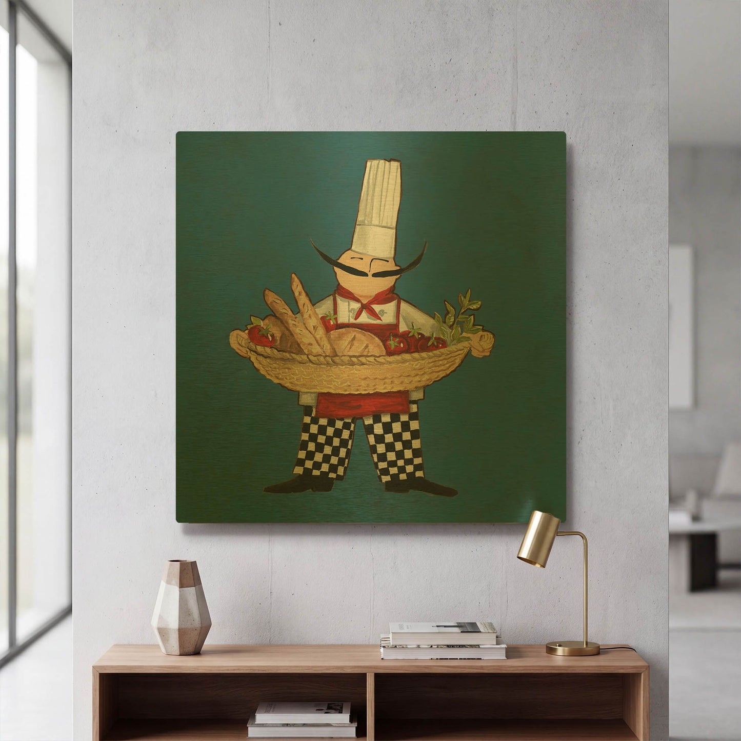 'Pane Chef in Color' By Anne Tavoletti Gold Metal Wall Art