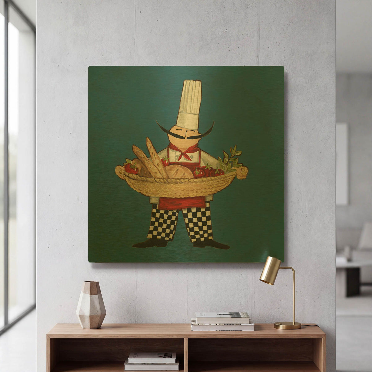'Pane Chef in Color' By Anne Tavoletti Gold Metal Wall Art