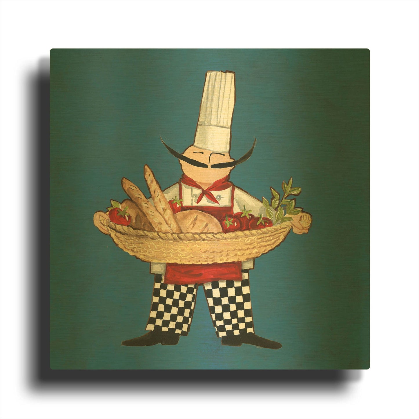 'Pane Chef in Color' By Anne Tavoletti Gold Metal Wall Art