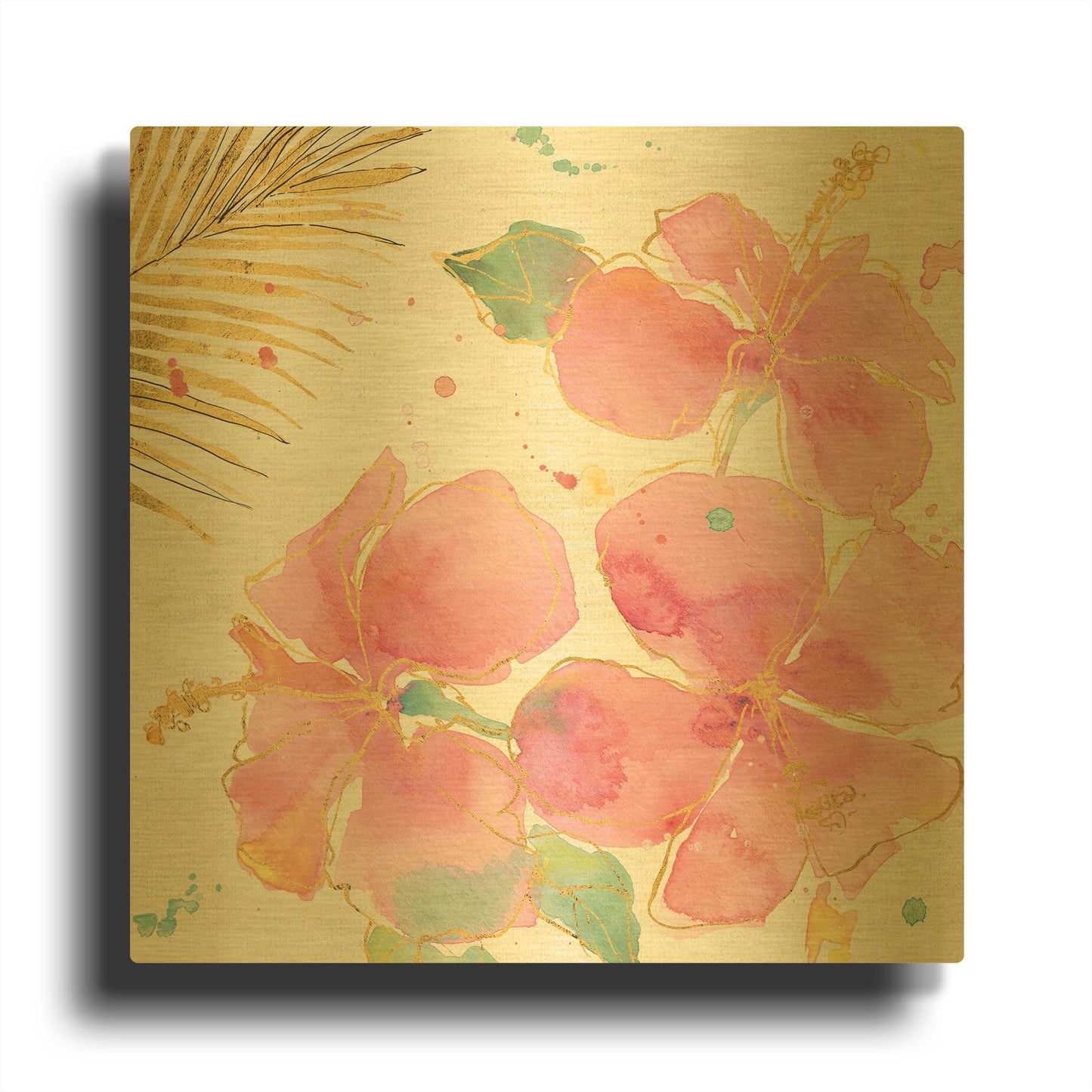 'Flamingo Fever VII' By Anne Tavoletti Gold Metal Wall Art