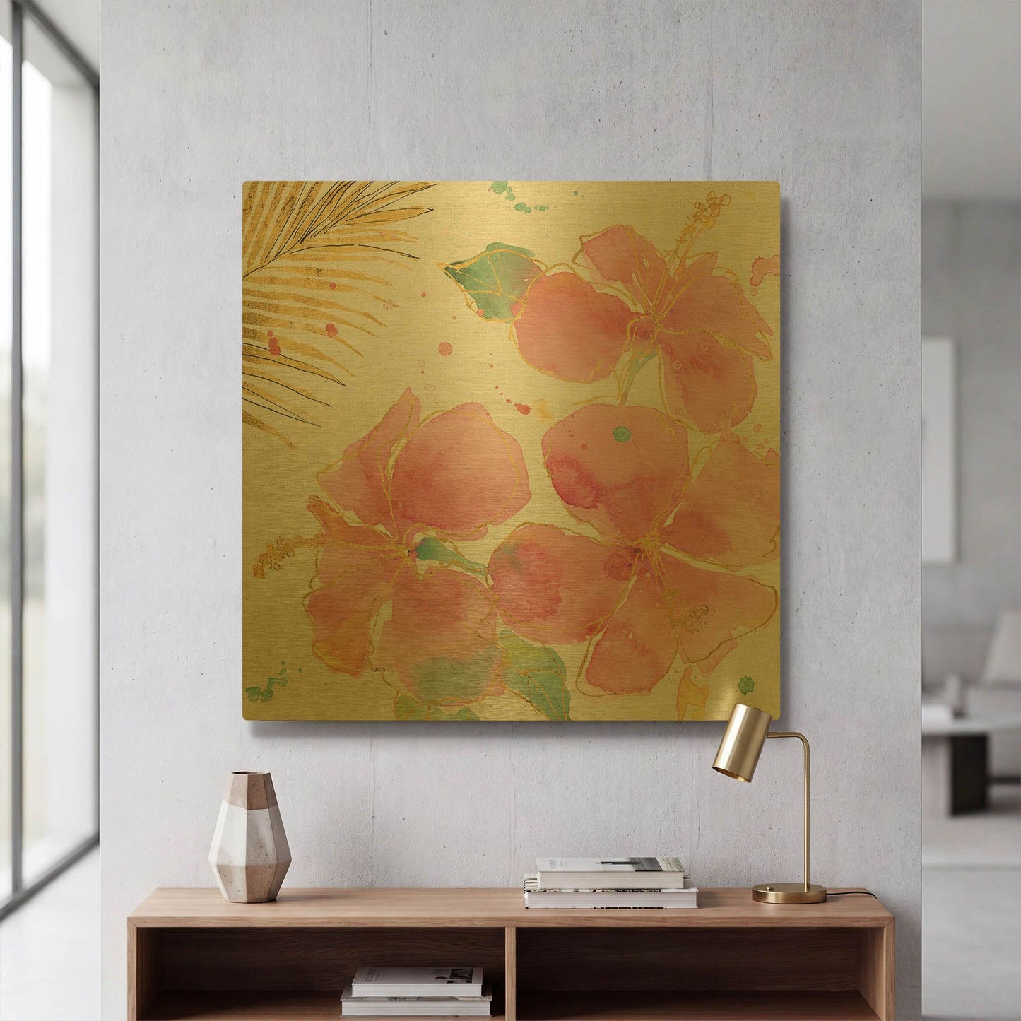 'Flamingo Fever VII' By Anne Tavoletti Gold Metal Wall Art