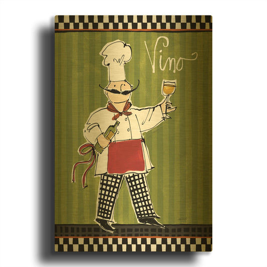 'Chefs on the Go IV' By Anne Tavoletti Gold Metal Wall Art