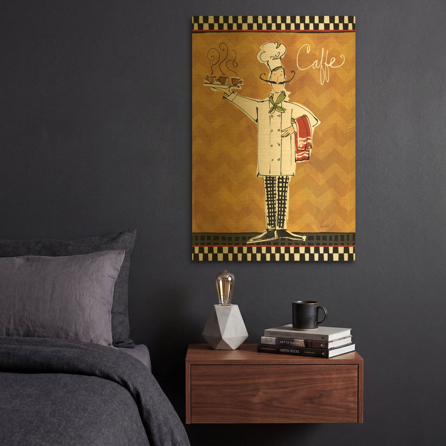 'Chefs on the Go II' By Anne Tavoletti Gold Metal Wall Art