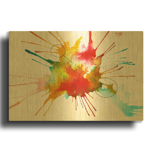 'Watercolor Splat' By Craig Snodgrass Gold Metal Wall Art