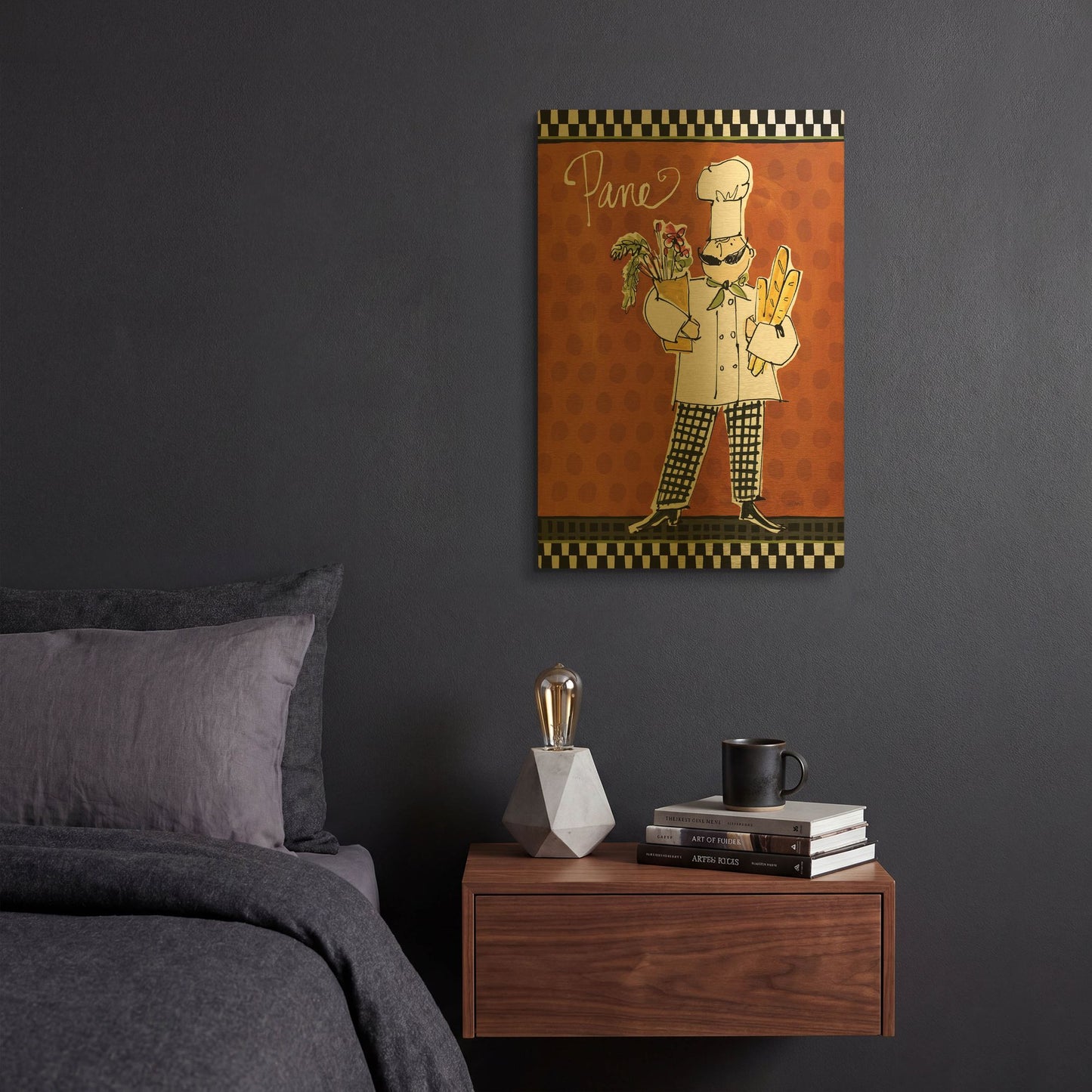 'Chefs on the Go III' By Anne Tavoletti Gold Metal Wall Art