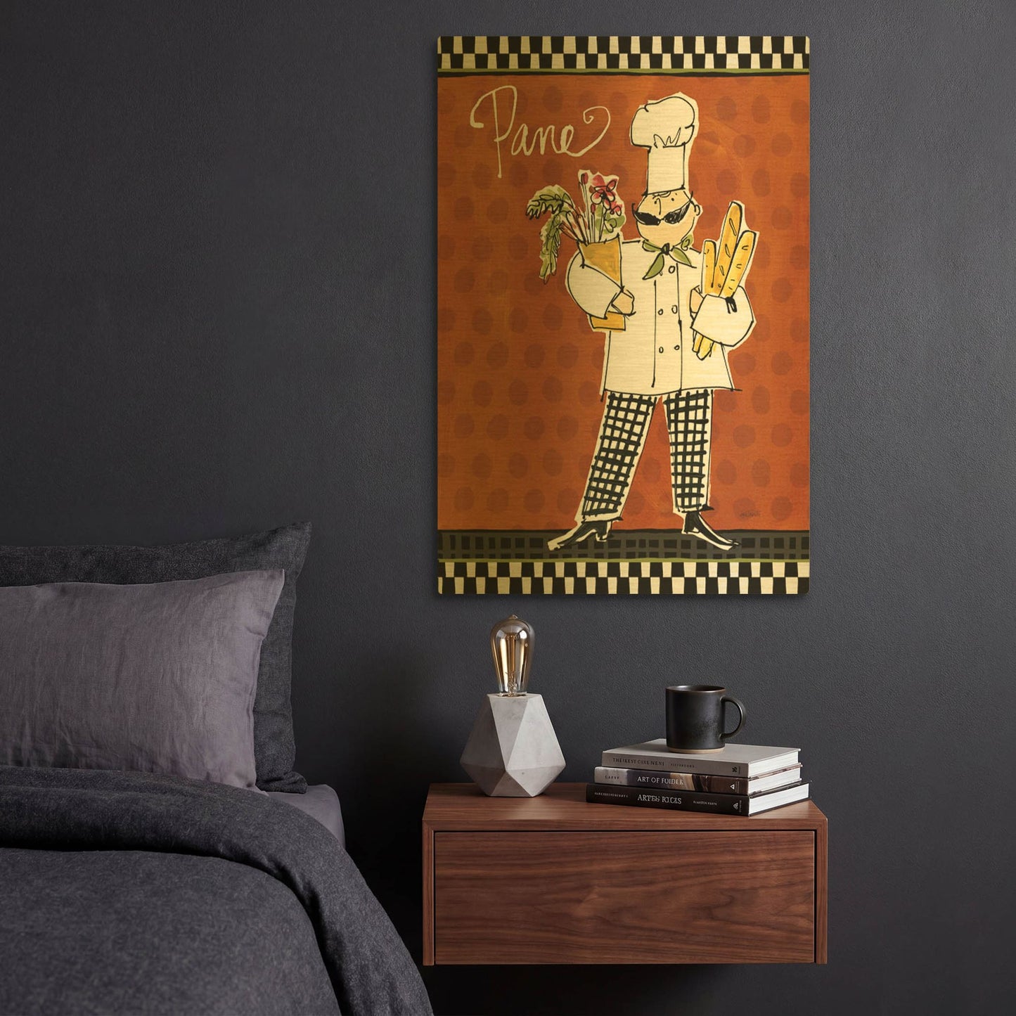 'Chefs on the Go III' By Anne Tavoletti Gold Metal Wall Art