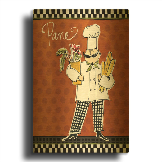 'Chefs on the Go III' By Anne Tavoletti Gold Metal Wall Art