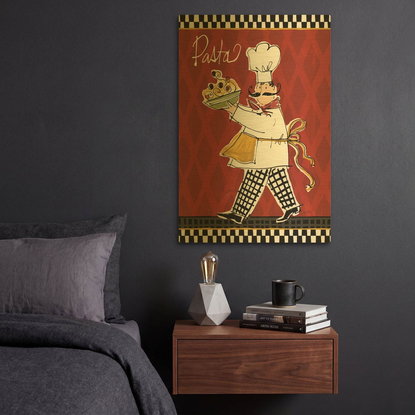 'Chefs on the Go I' By Anne Tavoletti Gold Metal Wall Art