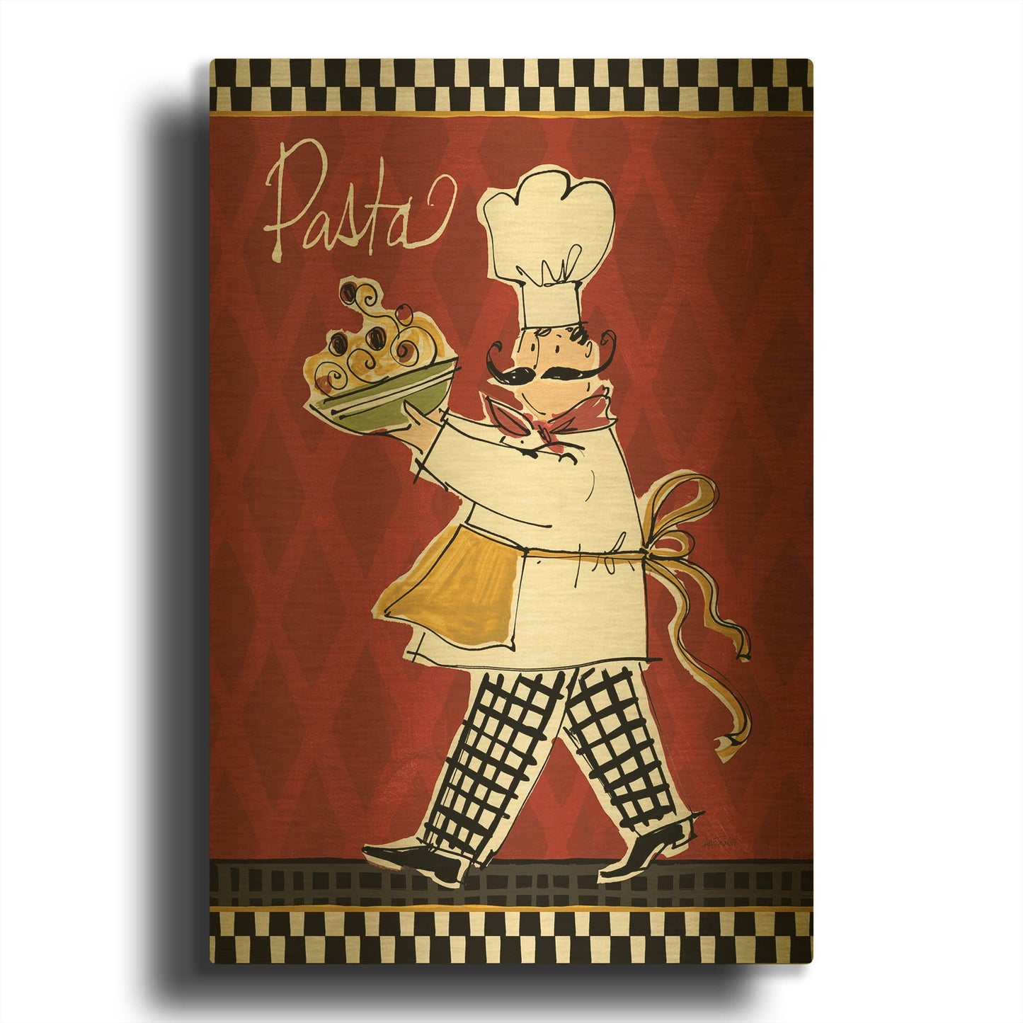 'Chefs on the Go I' By Anne Tavoletti Gold Metal Wall Art