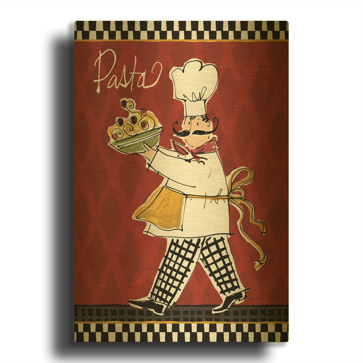 'Chefs on the Go I' By Anne Tavoletti Gold Metal Wall Art