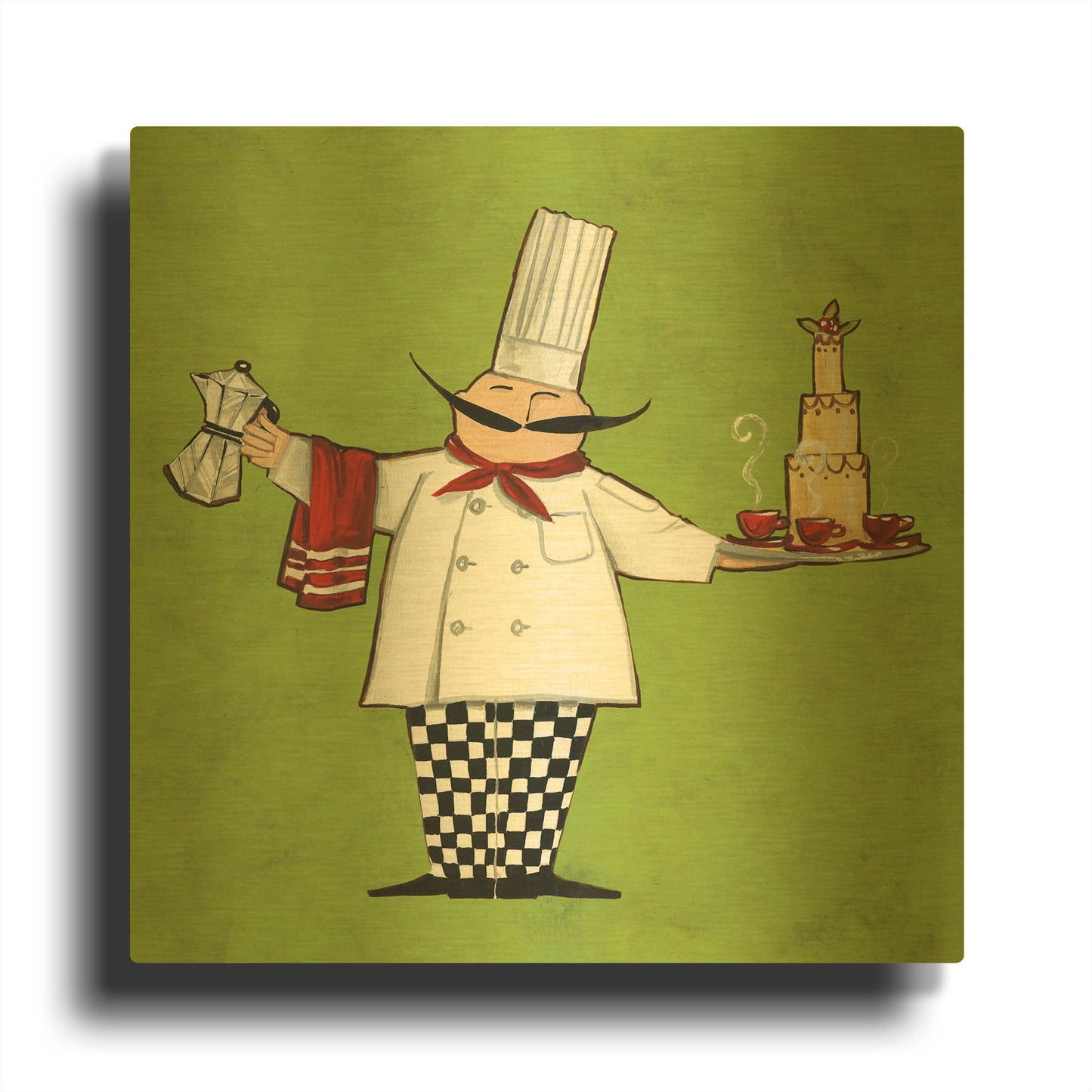 'Cafe Chef in Color' By Anne Tavoletti Gold Metal Wall Art