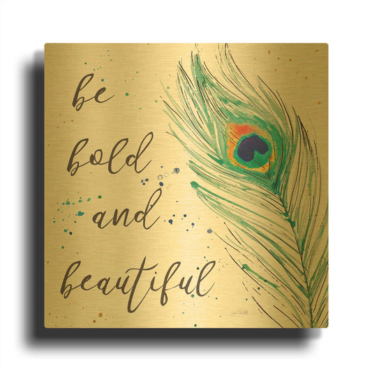 'Peacock Garden VIII' By Anne Tavoletti Gold Metal Wall Art