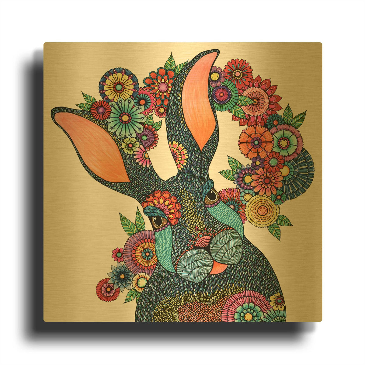 'Mr. Rabbit' By Hello Angel Gold Metal Wall Art