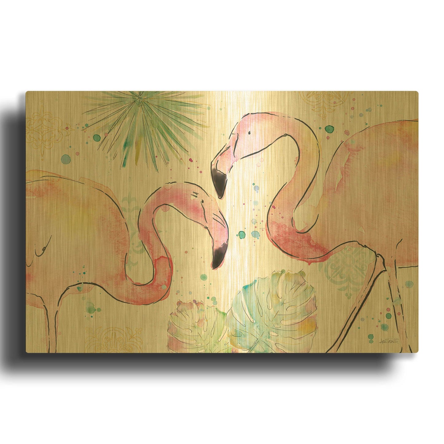 'Palm Passion I' By Anne Tavoletti Gold Metal Wall Art