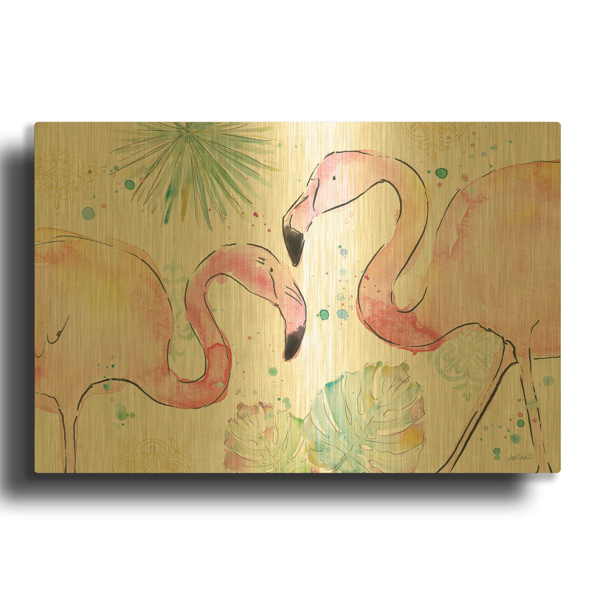 'Palm Passion I' By Anne Tavoletti Gold Metal Wall Art