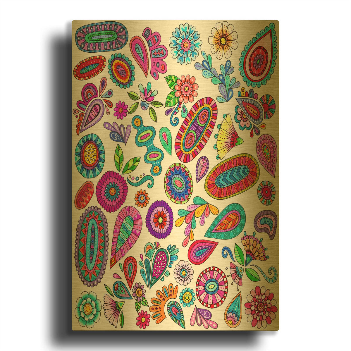 'Doodle Salad' By Hello Angel Gold Metal Wall Art
