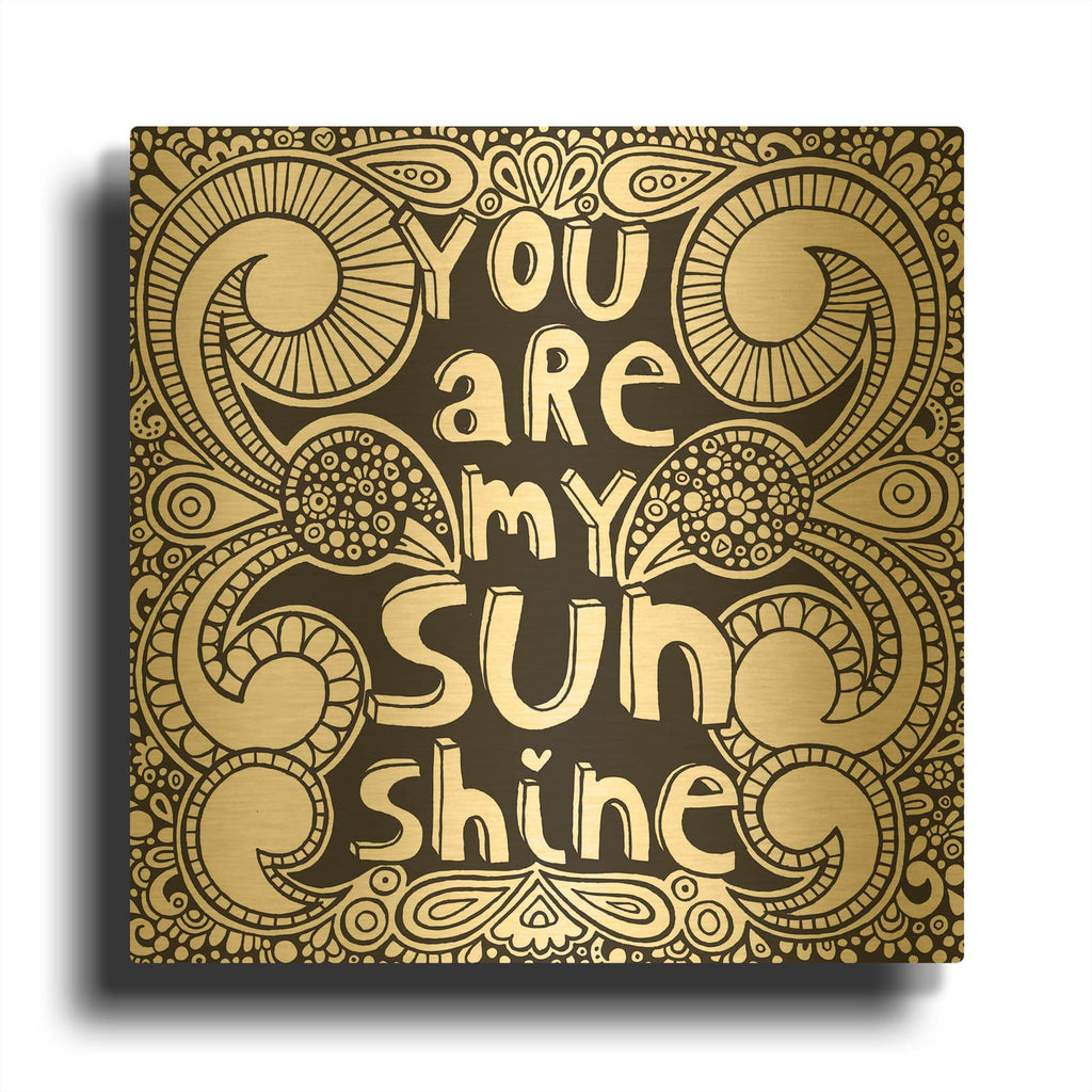 'Sunshine' By Hello Angel Gold Metal Wall Art