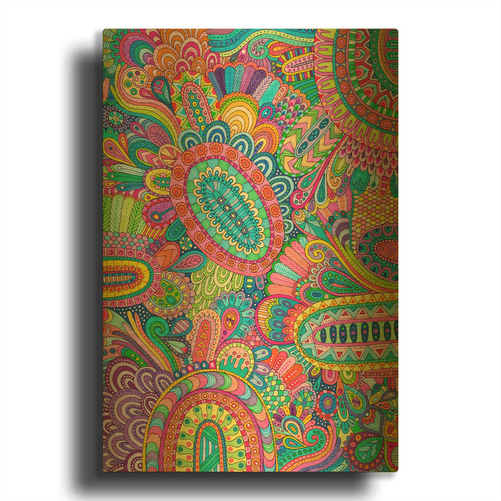 'Doodles All Over 2' By Hello Angel Gold Metal Wall Art