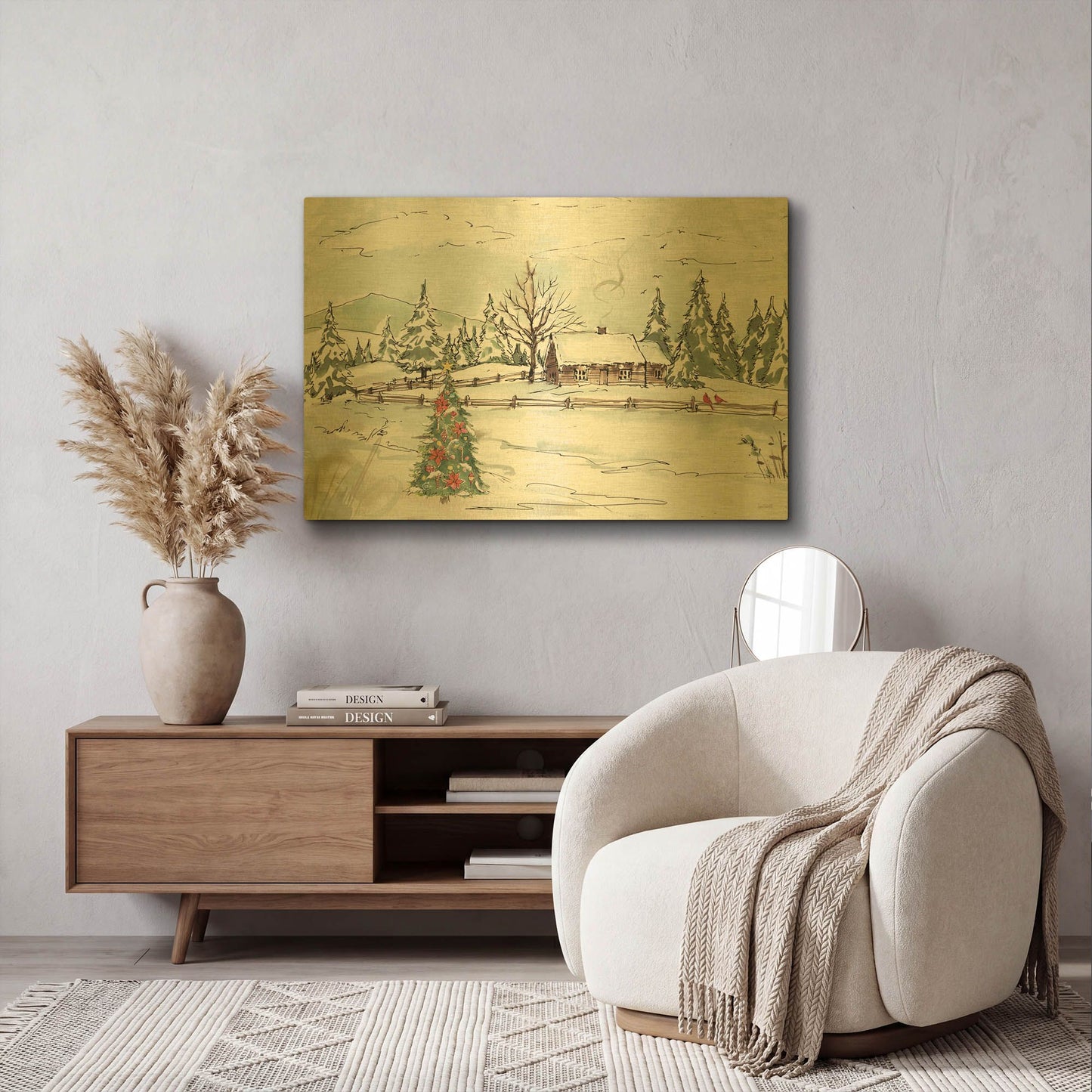'Seasonal Charm X' By Anne Tavoletti Gold Metal Wall Art