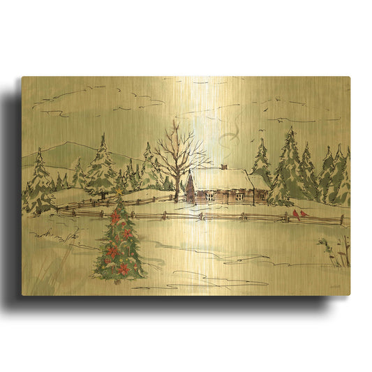 'Seasonal Charm X' By Anne Tavoletti Gold Metal Wall Art