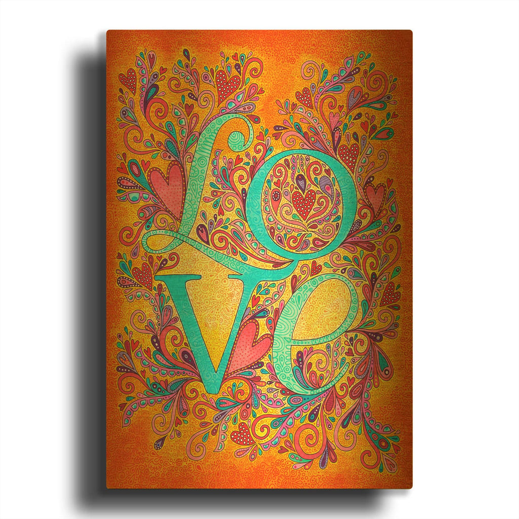'Letters & Words 10' By Hello Angel Gold Metal Wall Art