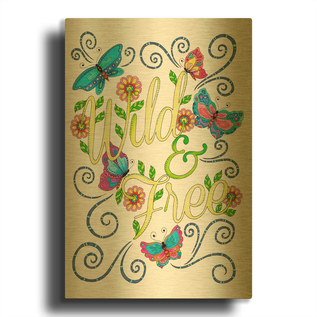 'Letters & Words 11' By Hello Angel Gold Metal Wall Art