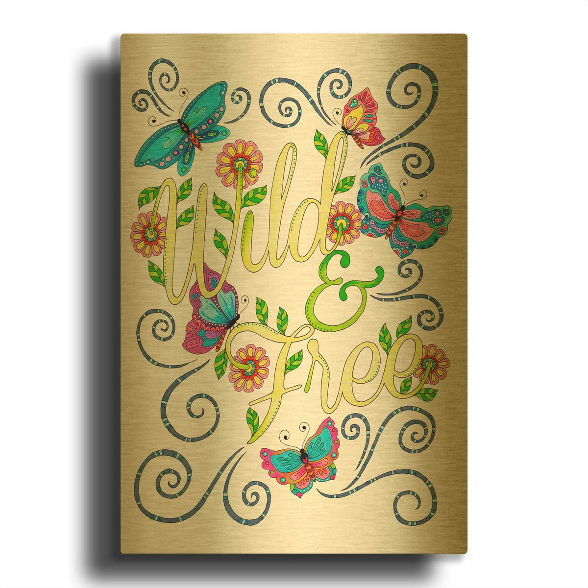 'Letters & Words 11' By Hello Angel Gold Metal Wall Art