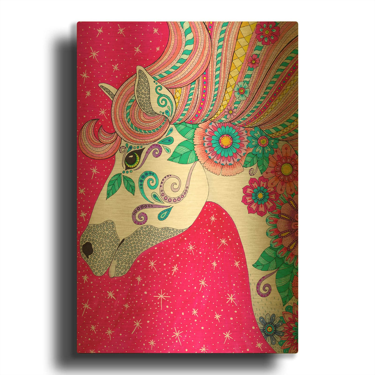 'Animals 14' By Hello Angel Gold Metal Wall Art