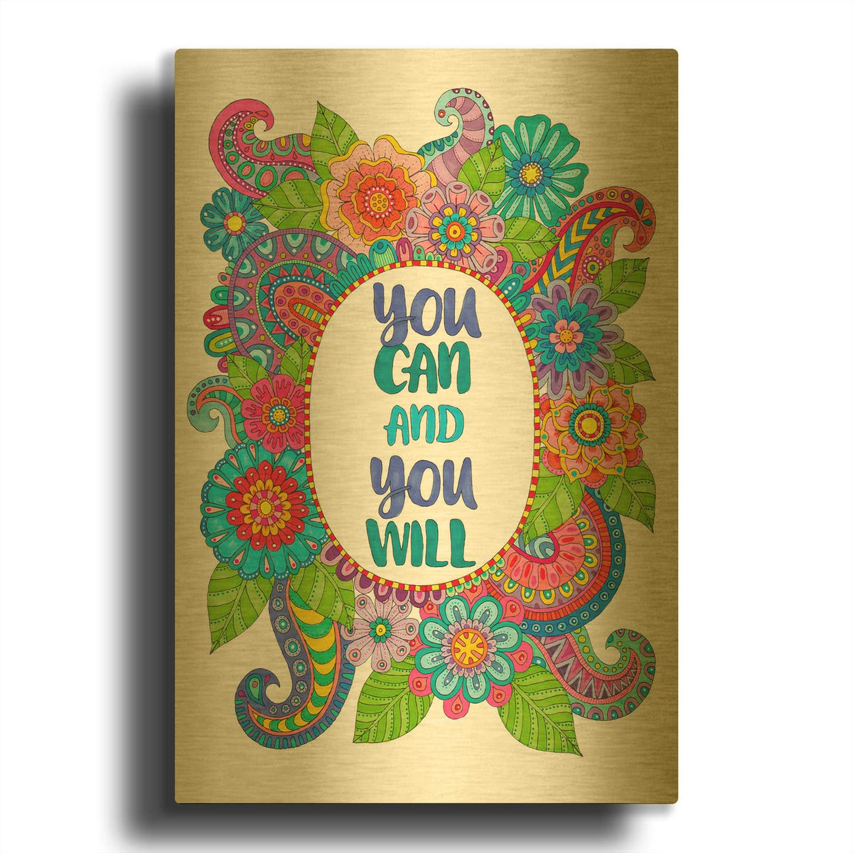 'Inspirational Quotes 7' By Hello Angel Gold Metal Wall Art