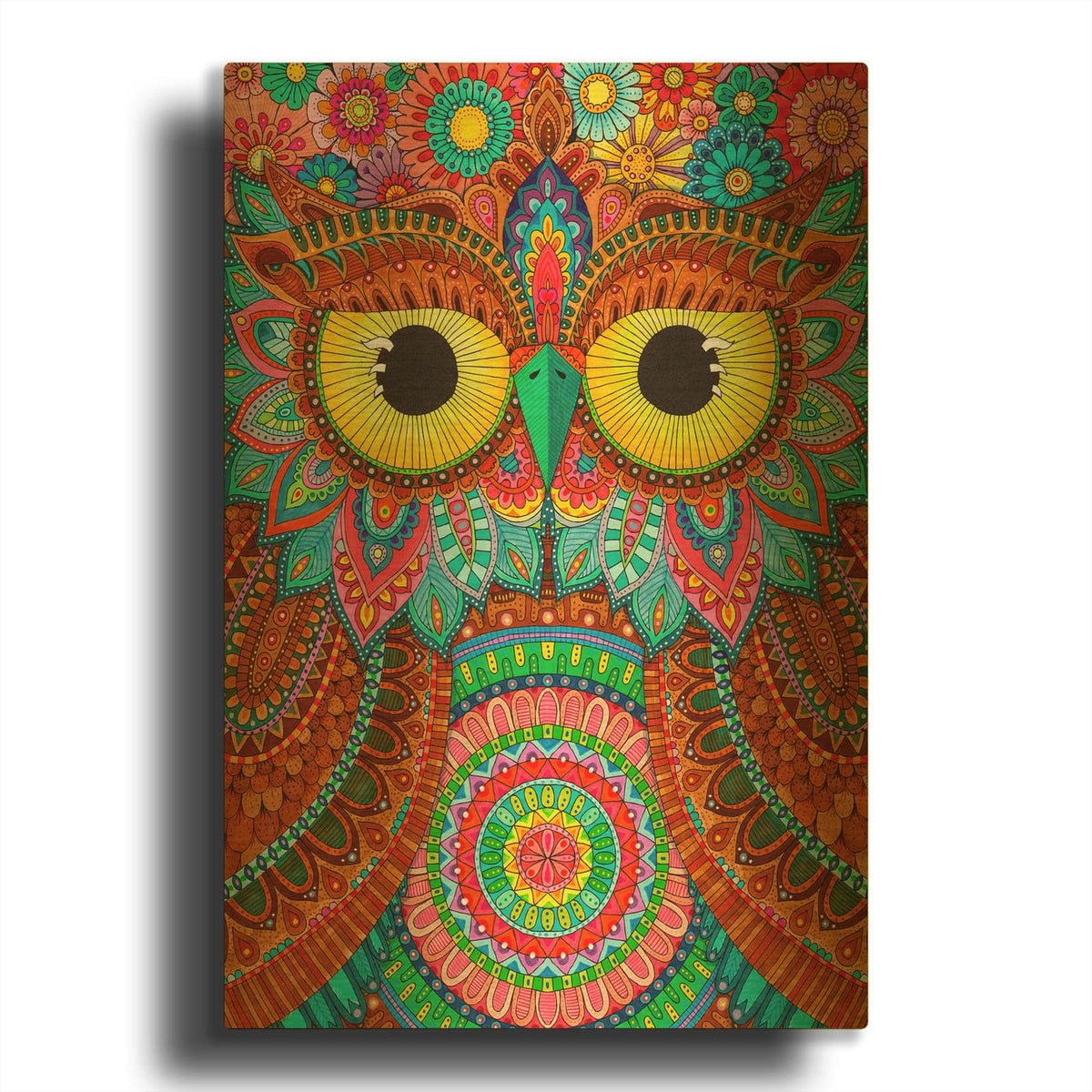 'Night Owls 17' By Hello Angel Gold Metal Wall Art