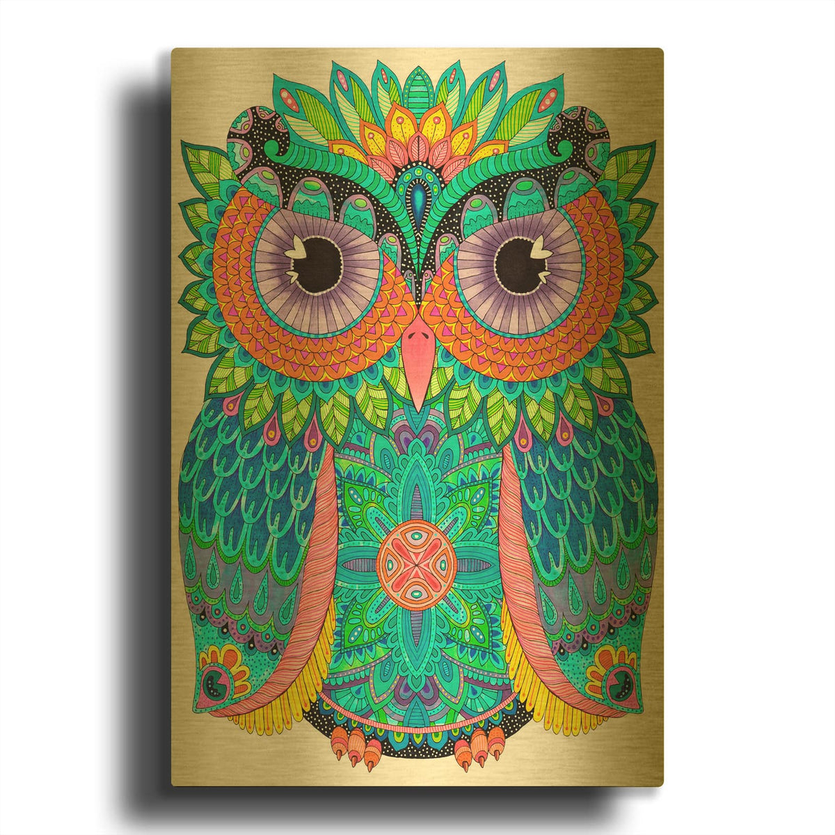 'Night Owls 25' By Hello Angel Gold Metal Wall Art