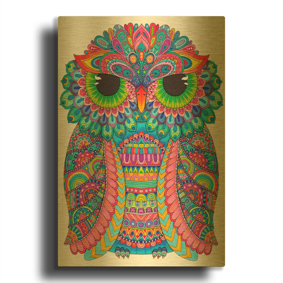 'Night Owls 31' By Hello Angel Gold Metal Wall Art