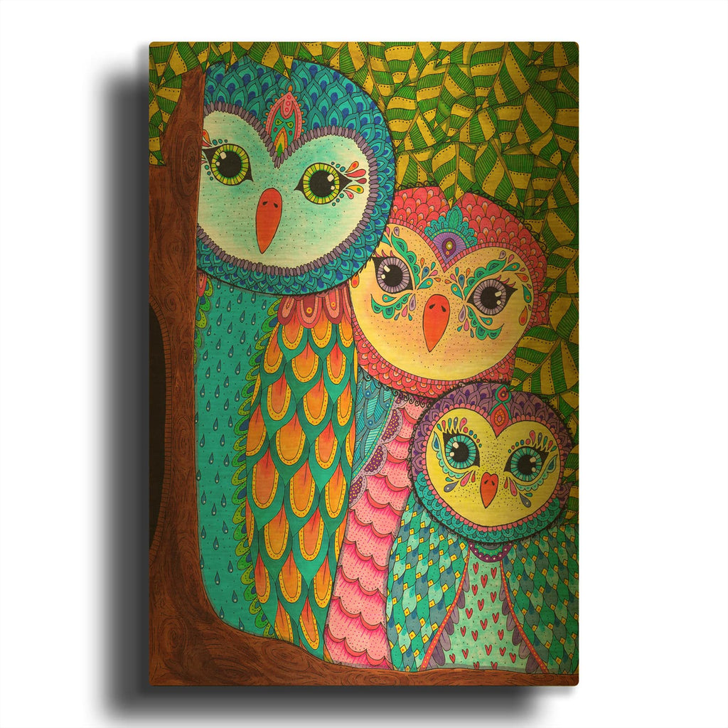 'Night Owls 20' By Hello Angel Gold Metal Wall Art