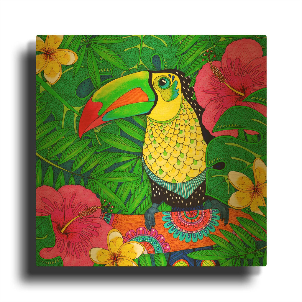 'Tropical Paradise 1' By Hello Angel Gold Metal Wall Art