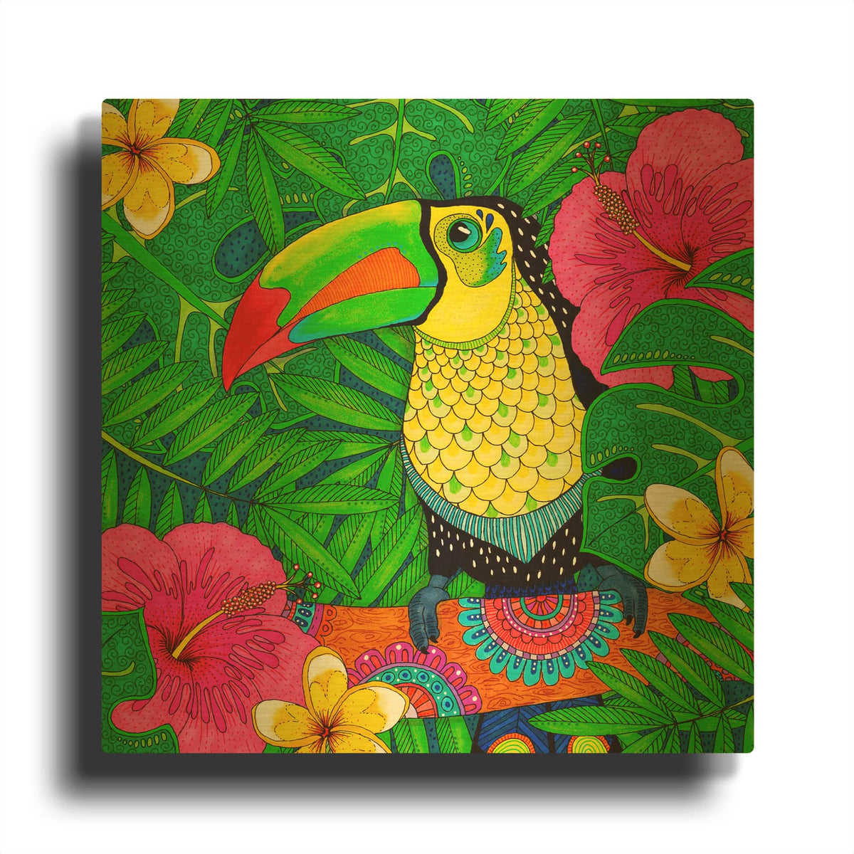 'Tropical Paradise 1' By Hello Angel Gold Metal Wall Art