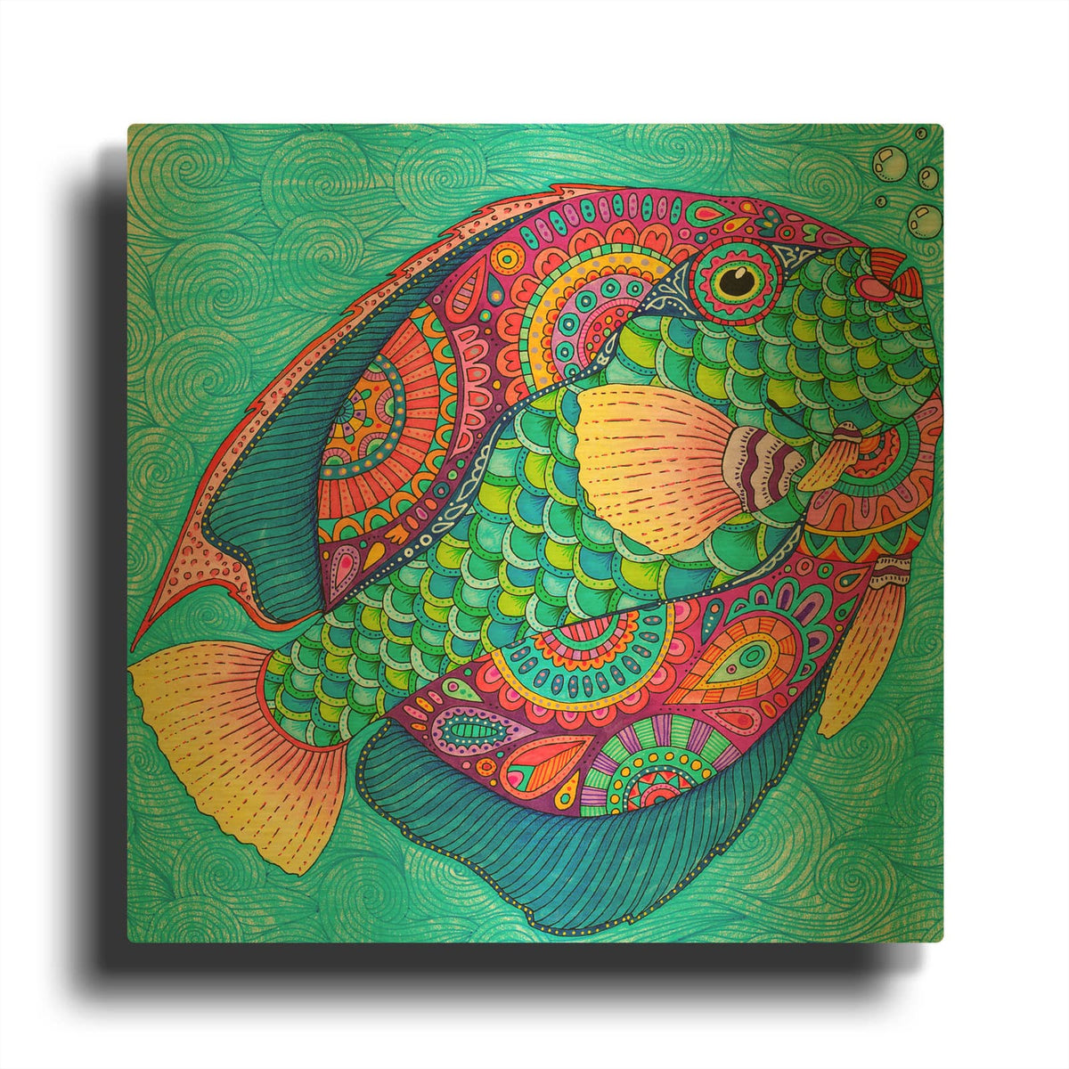 'Tropical Paradise 9' By Hello Angel Gold Metal Wall Art