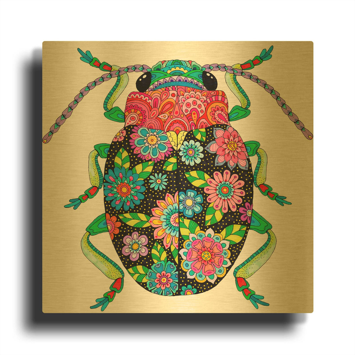 'Tropical Paradise 19' By Hello Angel Gold Metal Wall Art