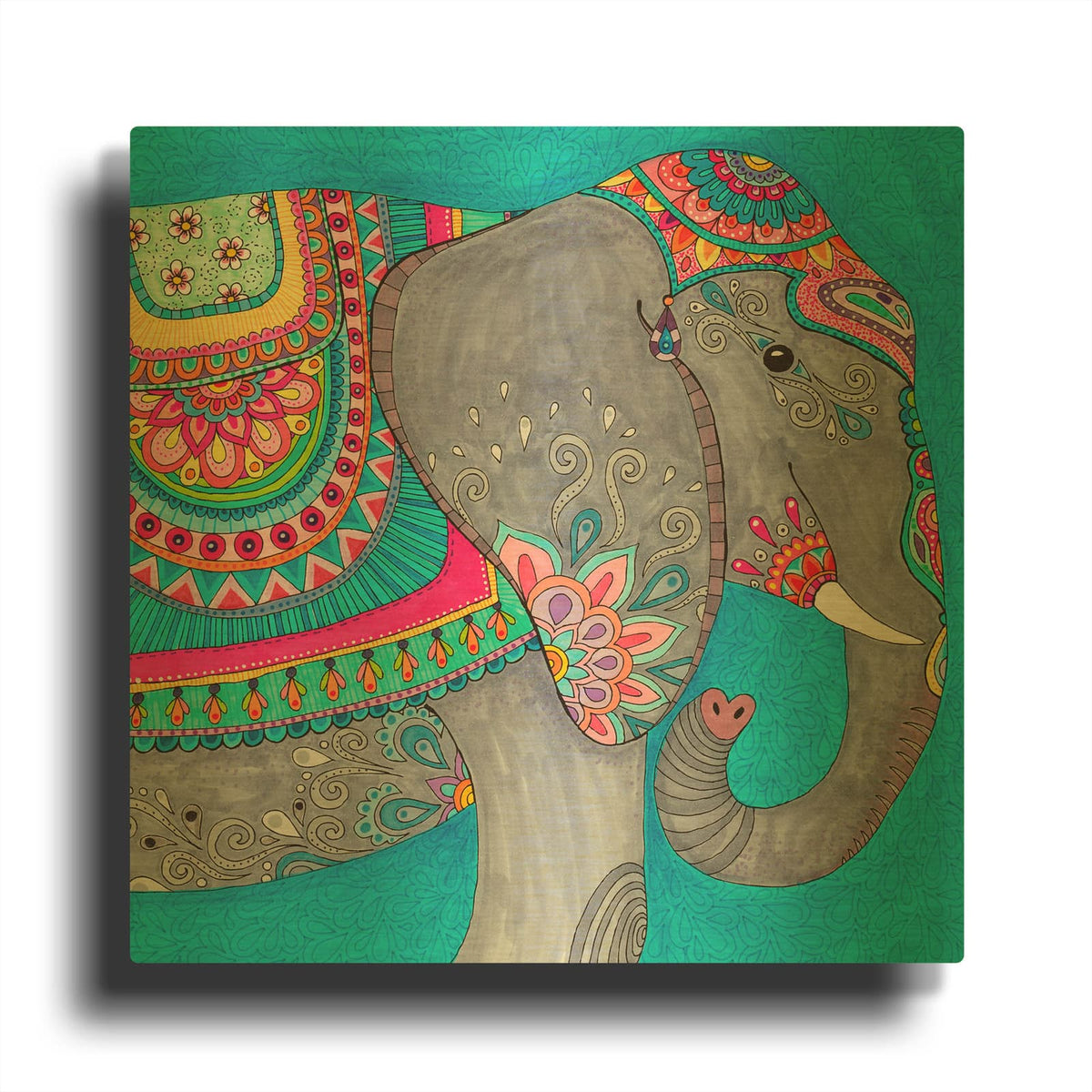 'Jungle Safari 9' By Hello Angel Gold Metal Wall Art