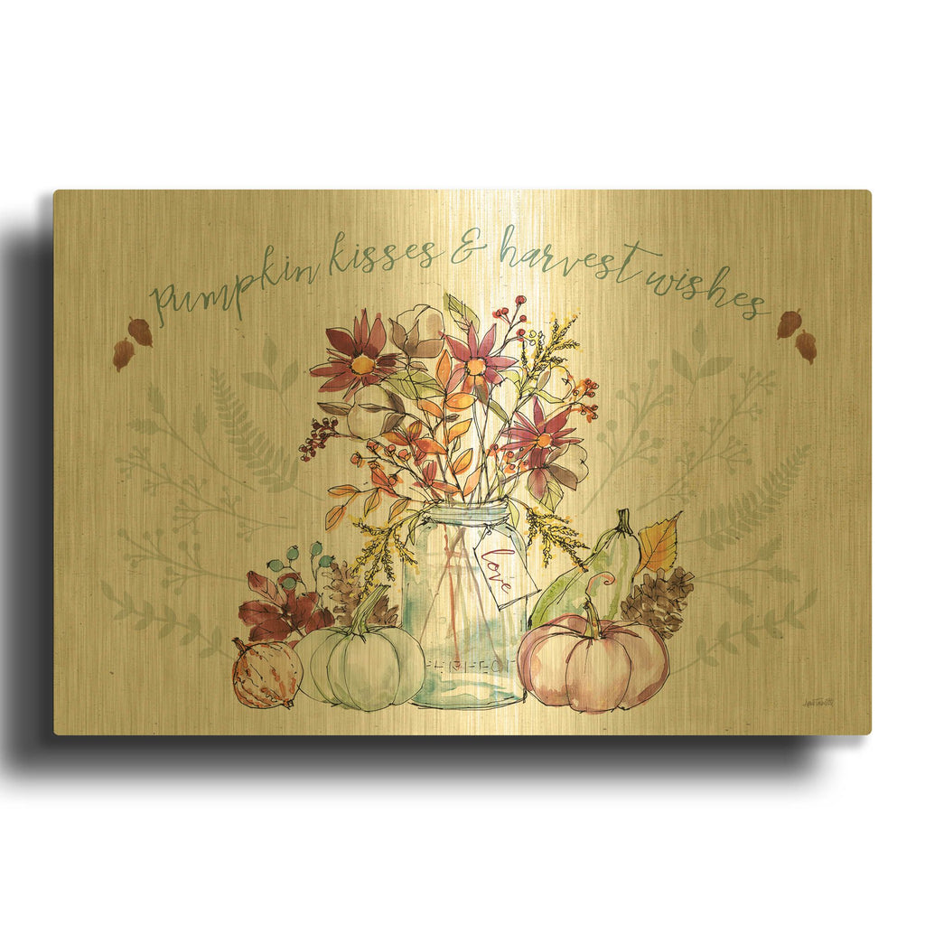 'Festive Foliage I' By Anne Tavoletti Gold Metal Wall Art