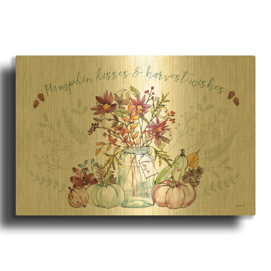 'Festive Foliage I' By Anne Tavoletti Gold Metal Wall Art