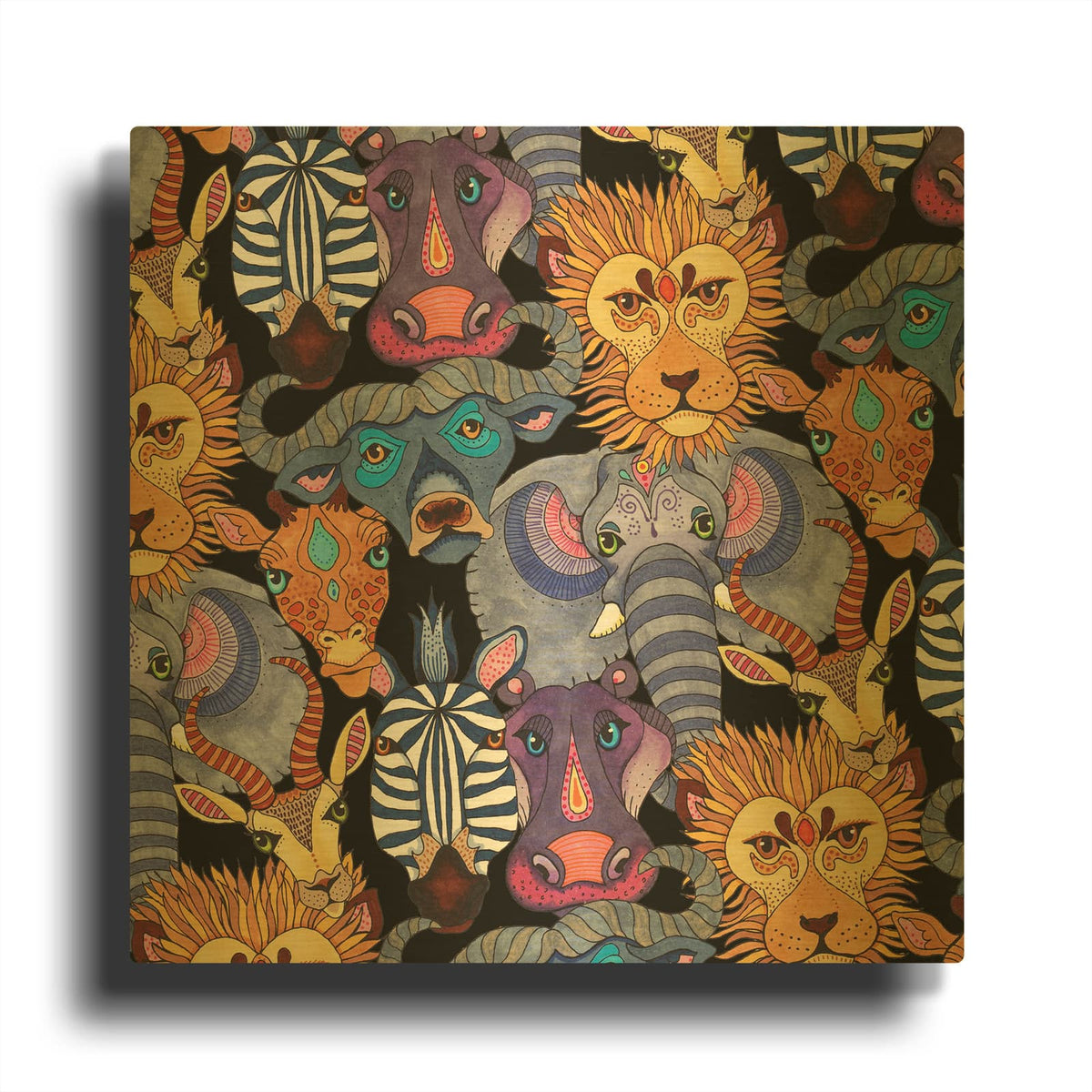 'Jungle Safari 21' By Hello Angel Gold Metal Wall Art