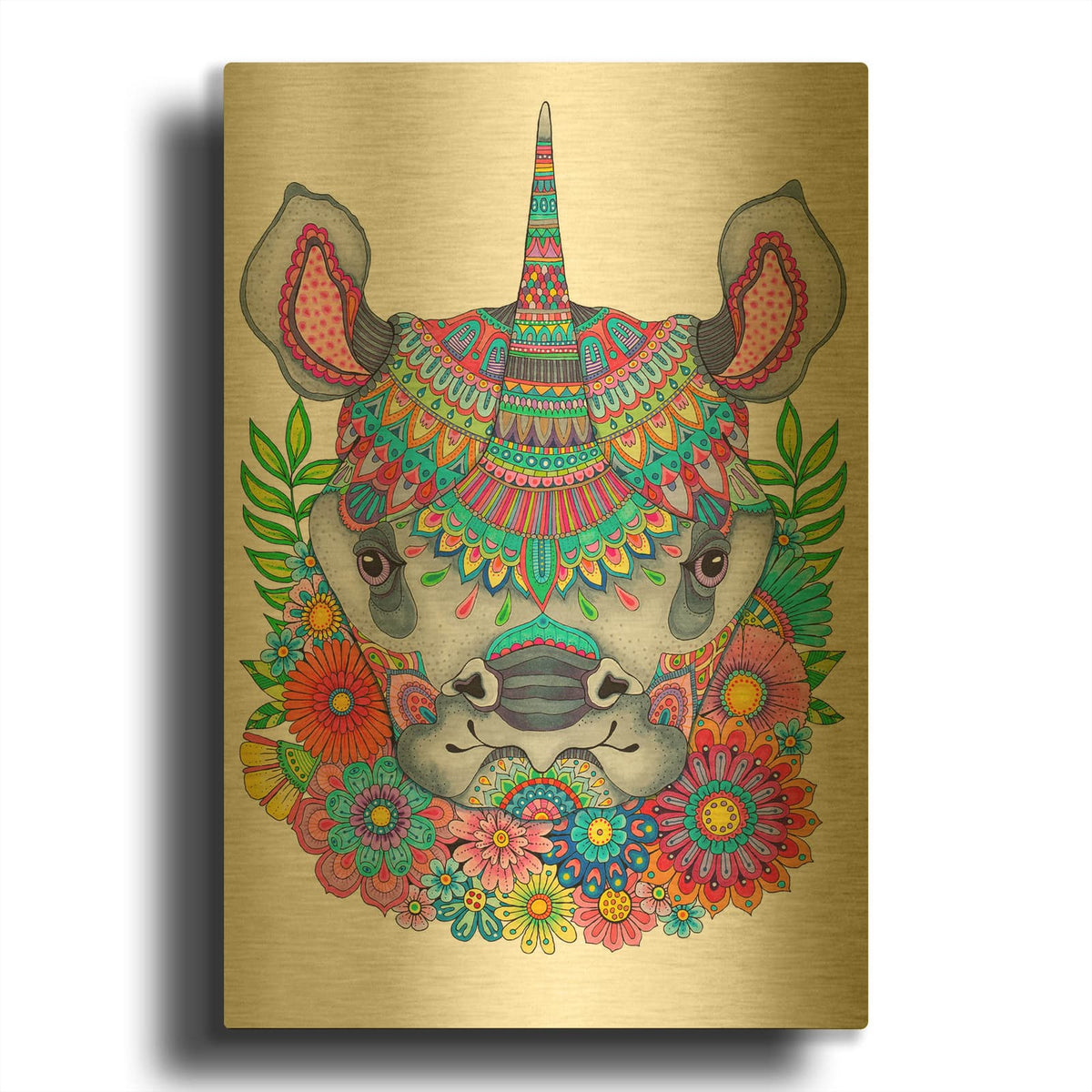 'Jungle Safari 24' By Hello Angel Gold Metal Wall Art