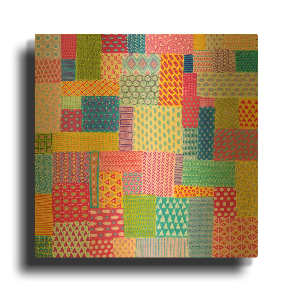 'Quilted' By Hello Angel Gold Metal Wall Art