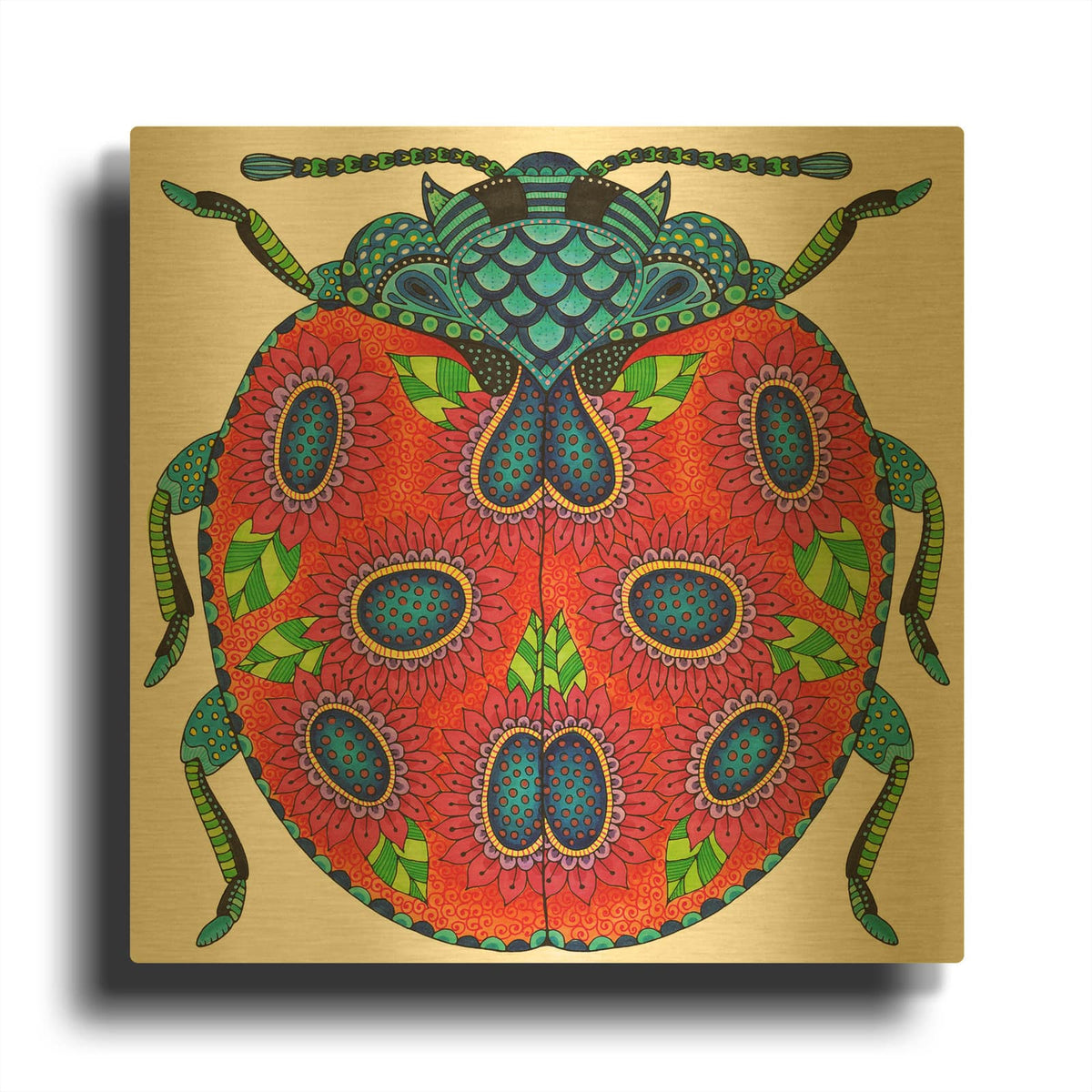 'Winged Things 4' By Hello Angel Gold Metal Wall Art