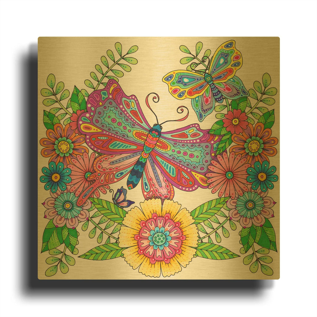 'Winged Things 10' By Hello Angel Gold Metal Wall Art