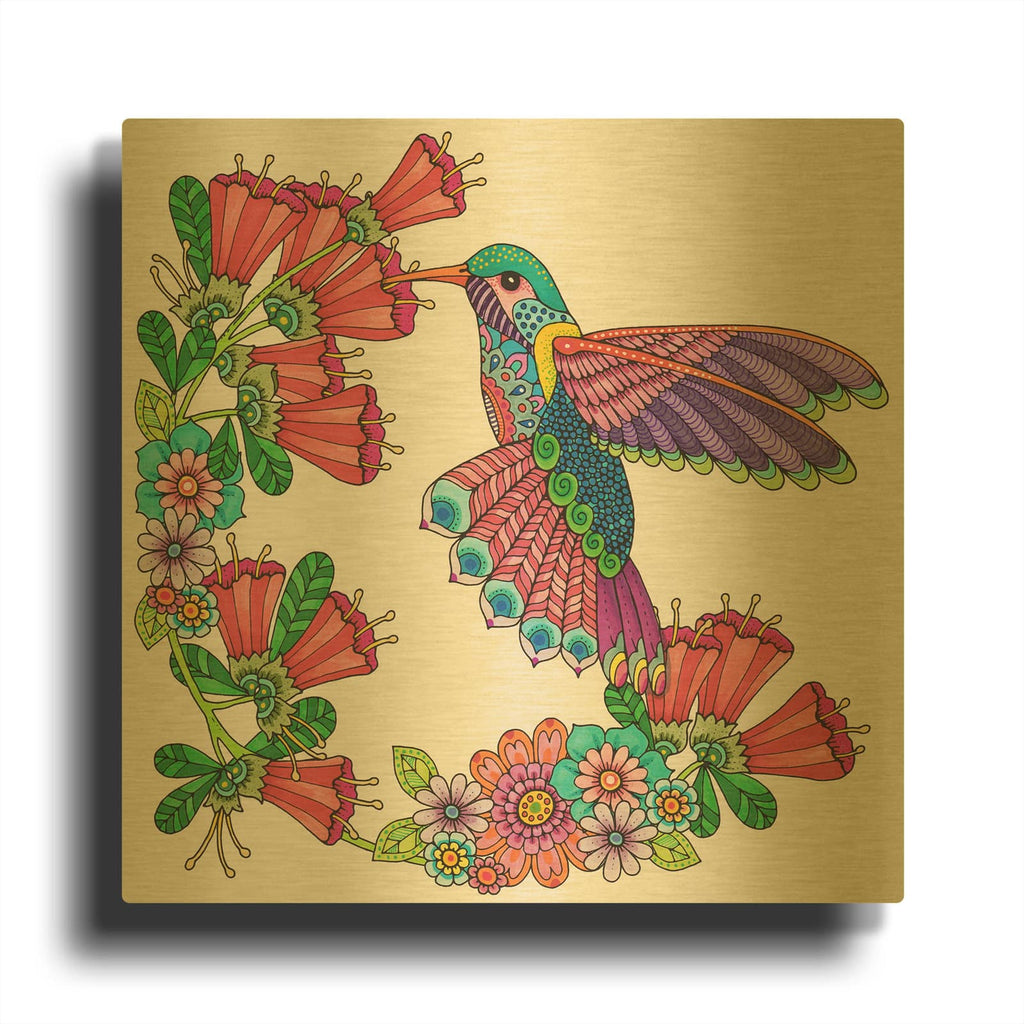 'Winged Things 12' By Hello Angel Gold Metal Wall Art